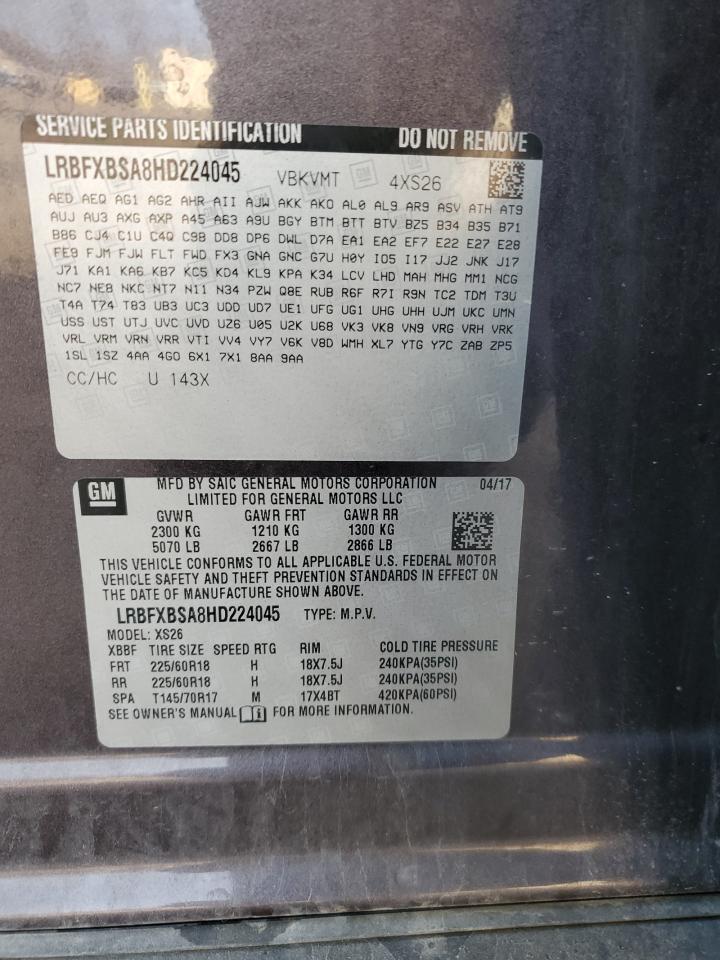 2017 Buick Envision Essence VIN: LRBFXBSA8HD224045 Lot: 91903895