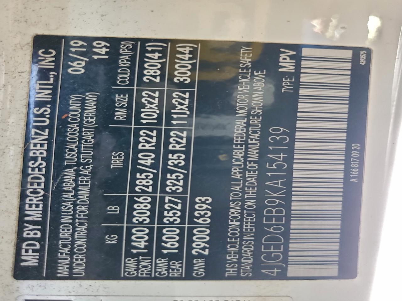 4JGED6EB9KA154139 2019 Mercedes-Benz Gle Coupe 43 Amg