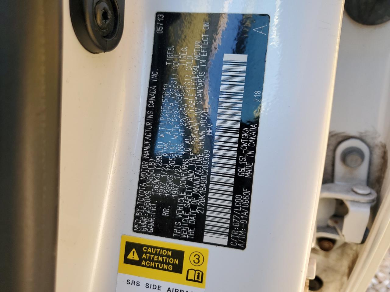 2013 Lexus Rx 350 Base VIN: 2T2BK1BA9DC209369 Lot: 93430885