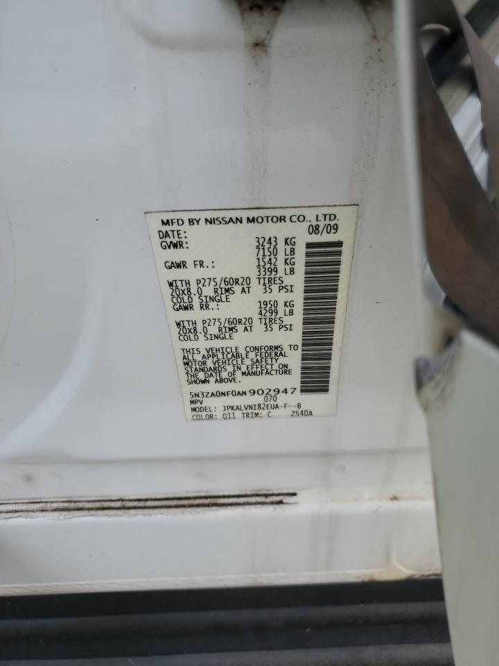 2010 Infiniti Qx56 VIN: 5N3ZA0NF0AN902947 Lot: 93263535