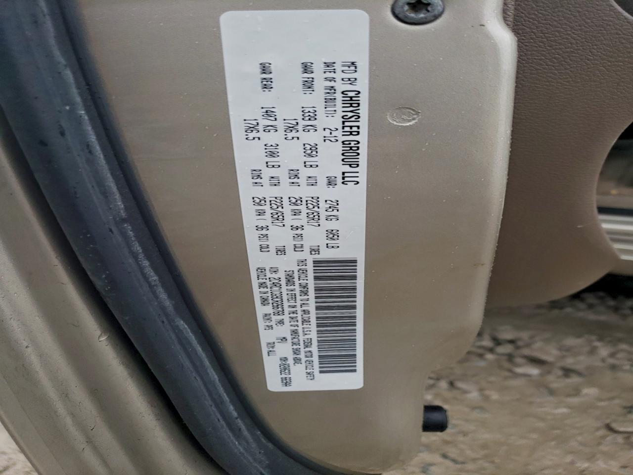 2012 Chrysler Town & Country Touring L VIN: 2C4RC1CG9CR266768 Lot: 94264275