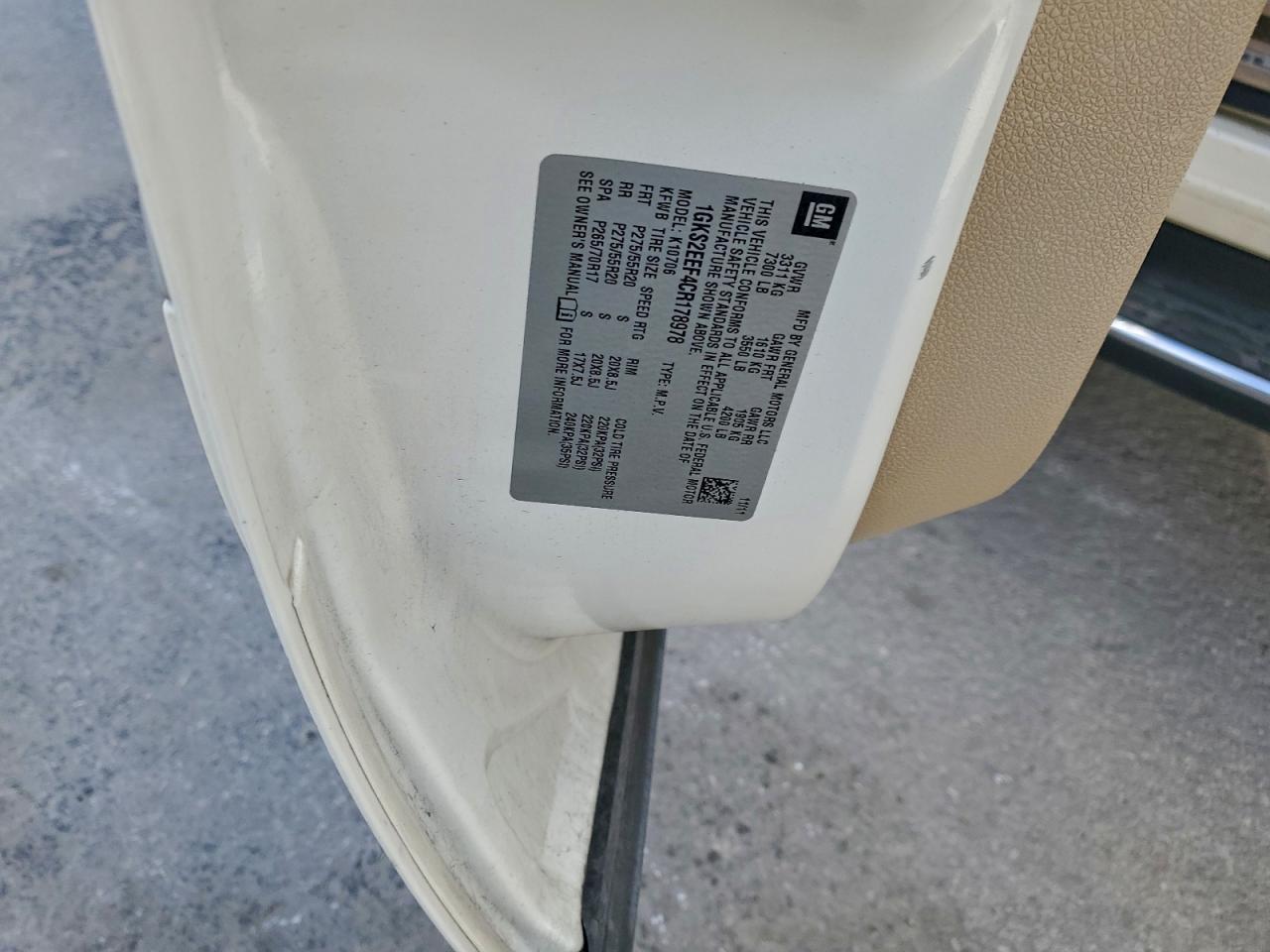 2012 GMC Yukon Denali VIN: 1GKS2EEF4CR178978 Lot: 94486985