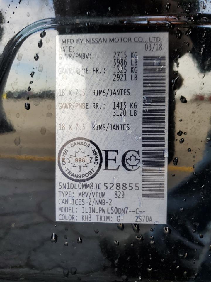 2018 Infiniti Qx60 VIN: 5N1DL0MM8JC528855 Lot: 92712375