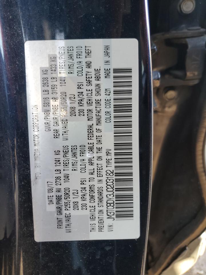 2018 Mazda Cx-9 Grand Touring VIN: JM3TCBDY3J0203182 Lot: 90806125