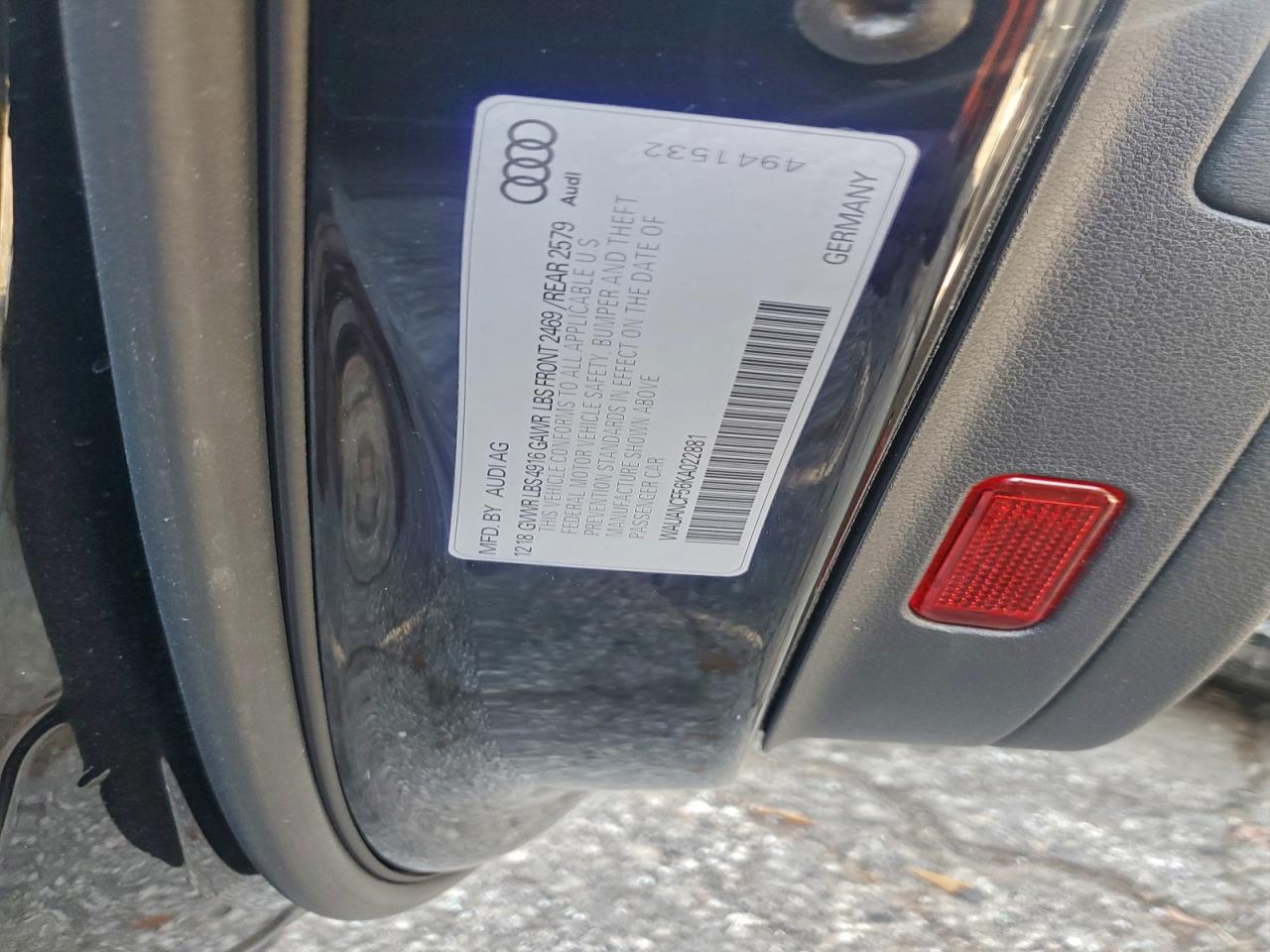 2019 Audi A5 Premium VIN: WAUANCF56KA022881 Lot: 93880085