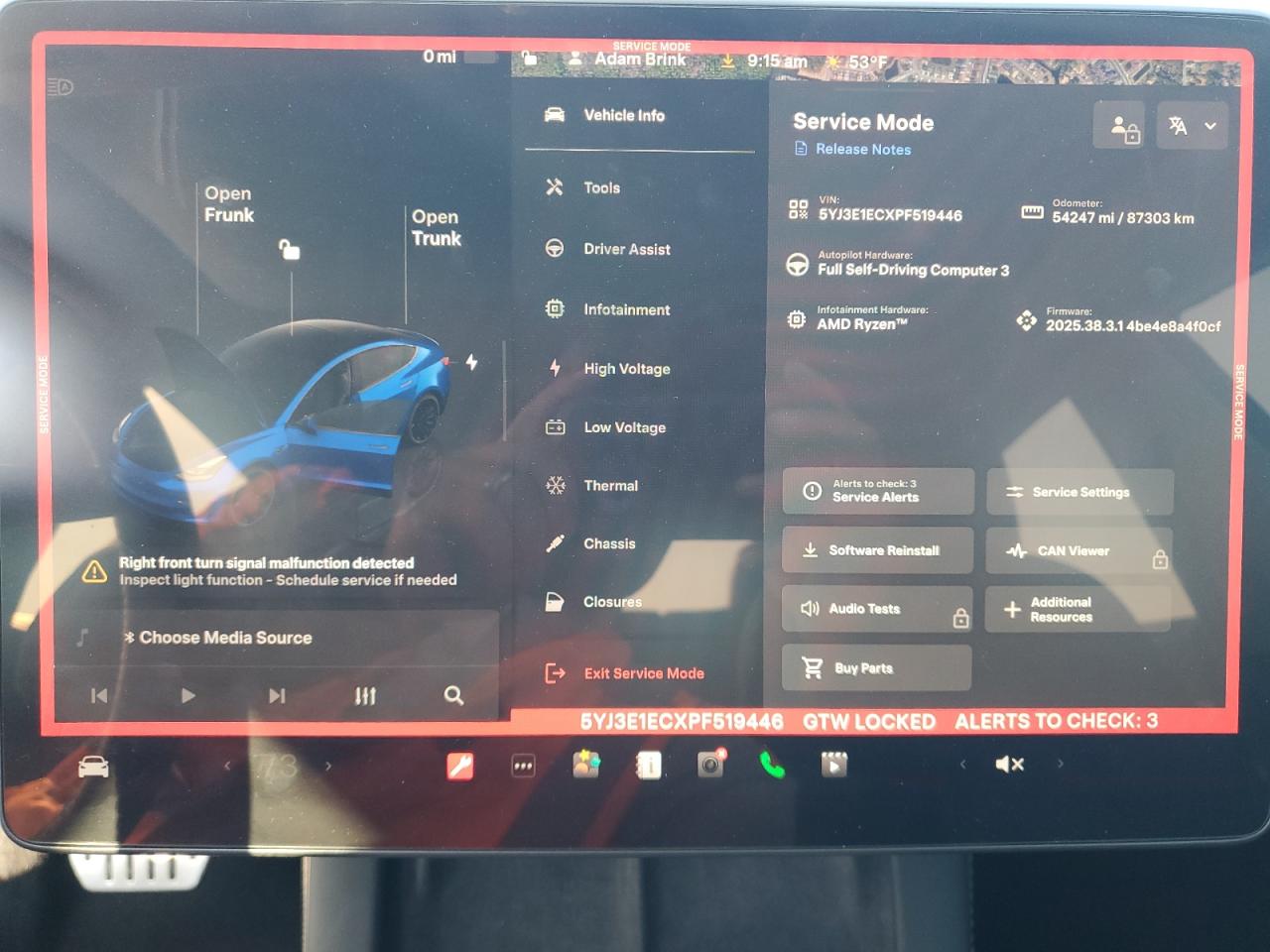 2023 Tesla Model 3 VIN: 5YJ3E1ECXPF519446 Lot: 93687345