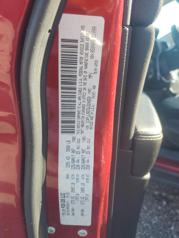 2016 Jeep Cherokee Sport VIN: 1C4PJLAB7GW324650 Lot: 93236195