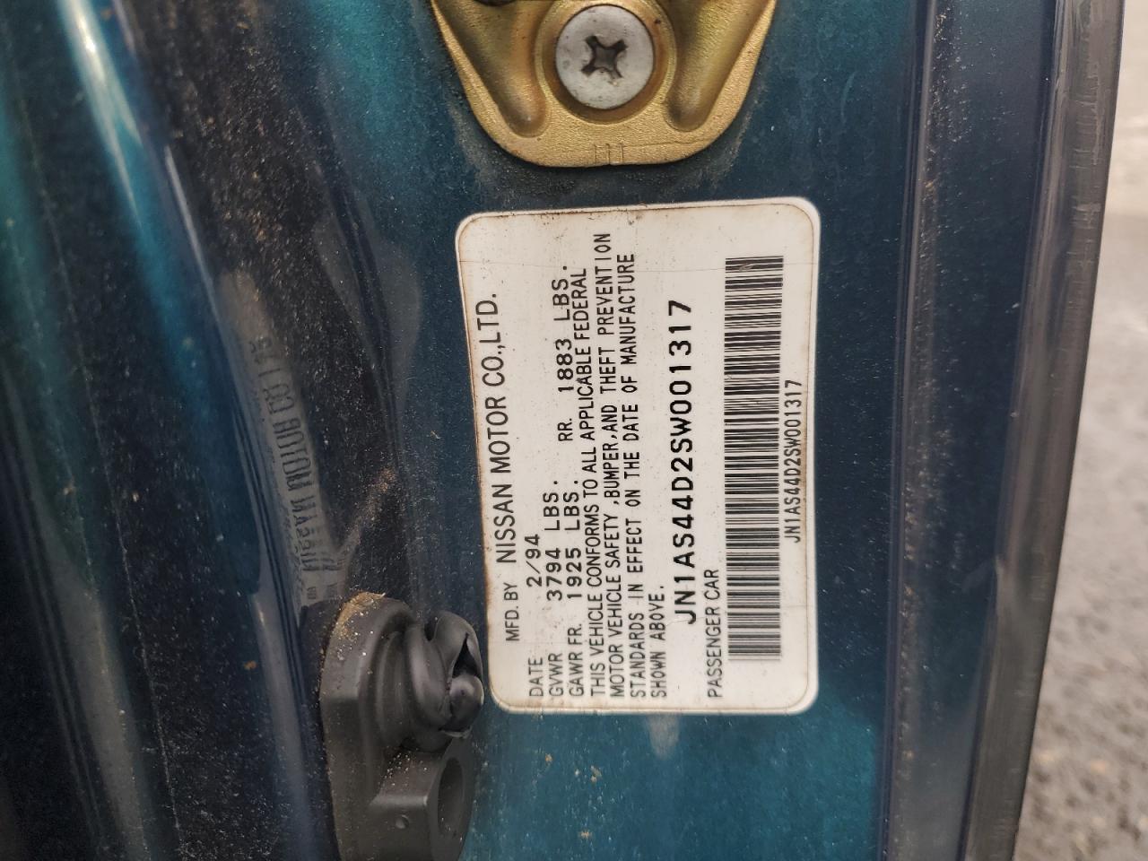 1995 Nissan 240Sx Base VIN: JN1AS44D2SW001317 Lot: 91841625