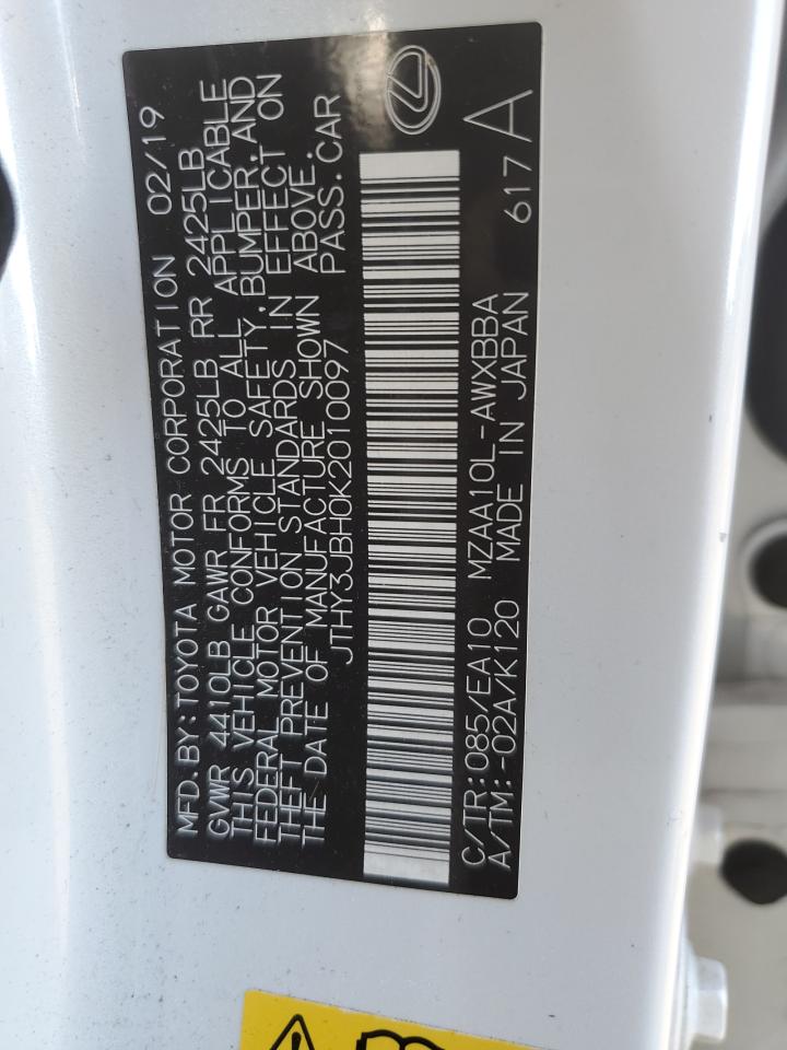 2019 Lexus Ux 200 VIN: JTHY3JBH0K2010097 Lot: 92368785