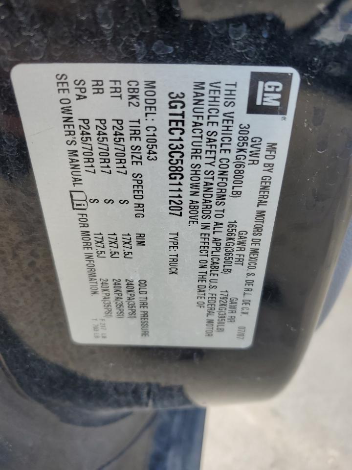 2008 GMC Sierra C1500 VIN: 3GTEC13C58G111207 Lot: 93296955