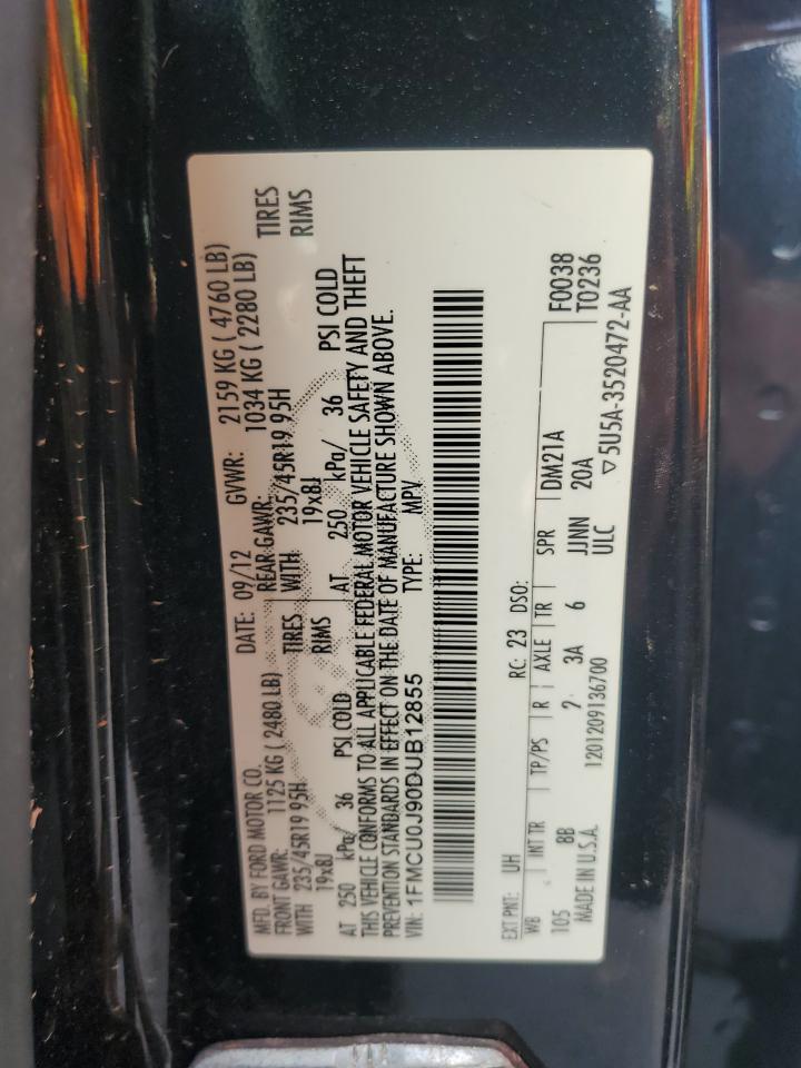 2013 Ford Escape Titanium VIN: 1FMCU0J90DUB12855 Lot: 90996865