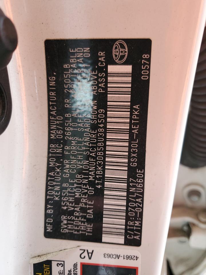 2011 Toyota Avalon Base VIN: 4T1BK3DB5BU384509 Lot: 93325345