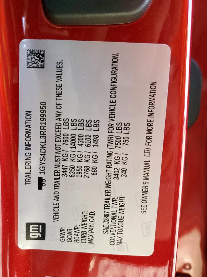 2024 Cadillac Escalade Premium Luxury Platinum VIN: 1GYS4DKL3RR199950 Lot: 92123605