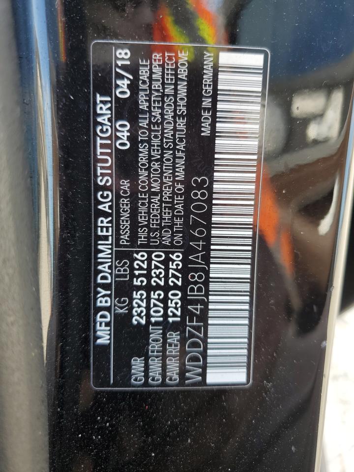 2018 Mercedes-Benz E 300 VIN: WDDZF4JB8JA467083 Lot: 91845125