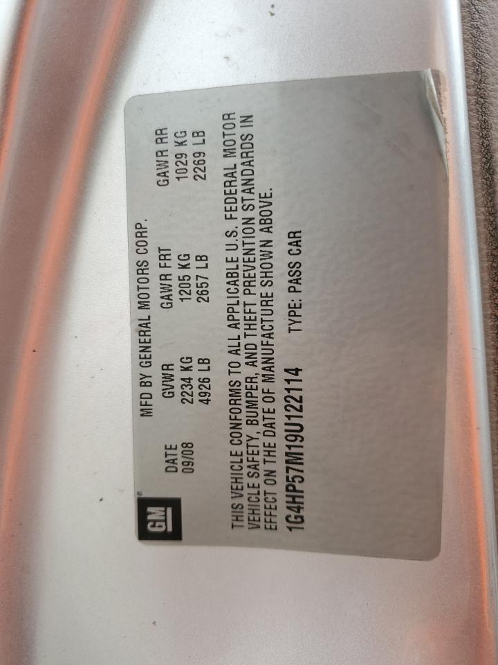 2009 Buick Lucerne Cx VIN: 1G4HP57M19U122114 Lot: 93018595