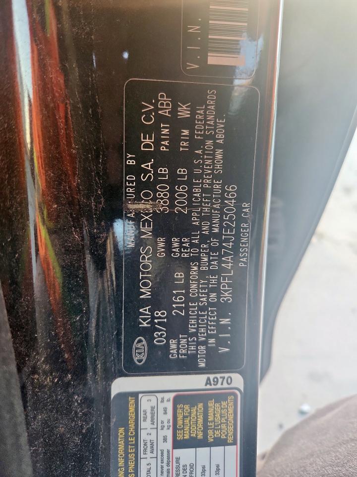 2018 Kia Forte Lx VIN: 3KPFL4A74JE250466 Lot: 92057015