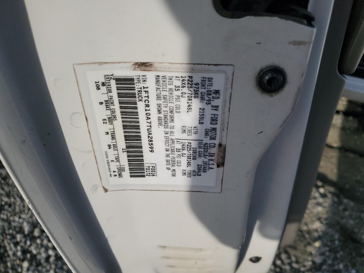 1996 Ford Ranger VIN: 1FTCR10A7TUA28599 Lot: 92278375