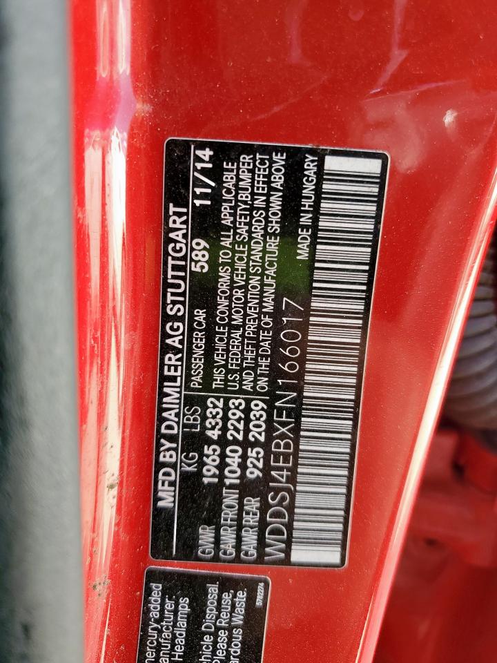 2015 Mercedes-Benz Cla 250 VIN: WDDSJ4EBXFN166017 Lot: 91441635