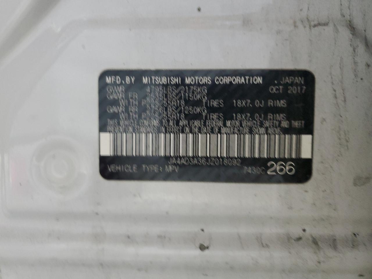 2018 Mitsubishi Outlander Se VIN: JA4AD3A36JZ018092 Lot: 91996125