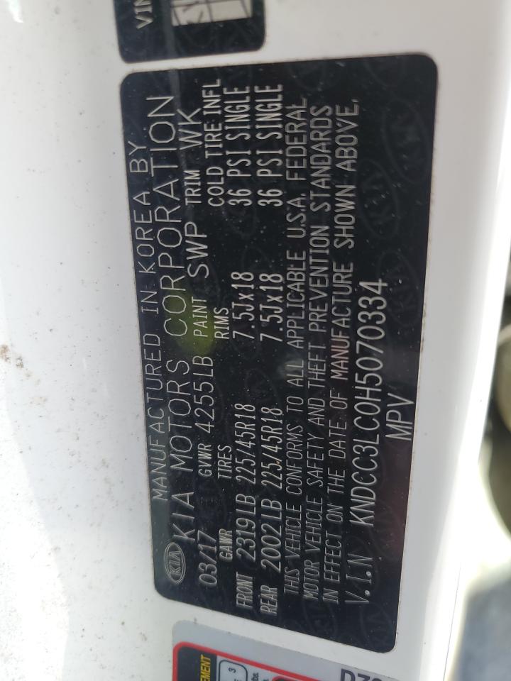 2017 Kia Niro Ex VIN: KNDCC3LC0H5070334 Lot: 92276635