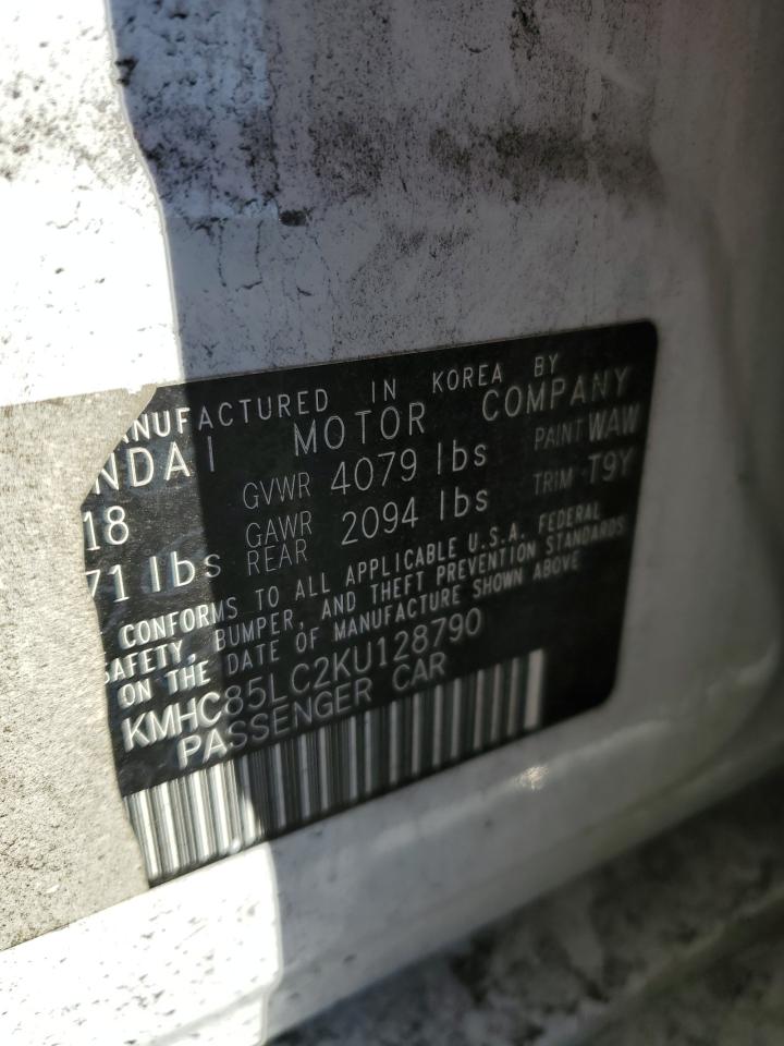 2019 Hyundai Ioniq Limited VIN: KMHC85LC2KU128790 Lot: 92985635