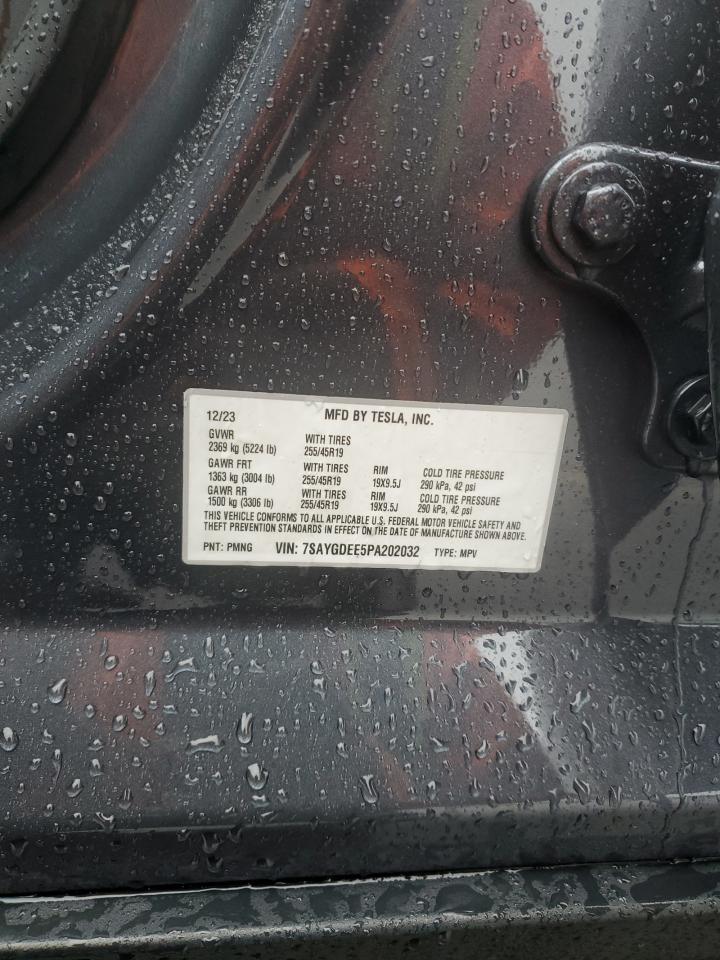 2023 Tesla Model Y VIN: 7SAYGDEE5PA202032 Lot: 92797925