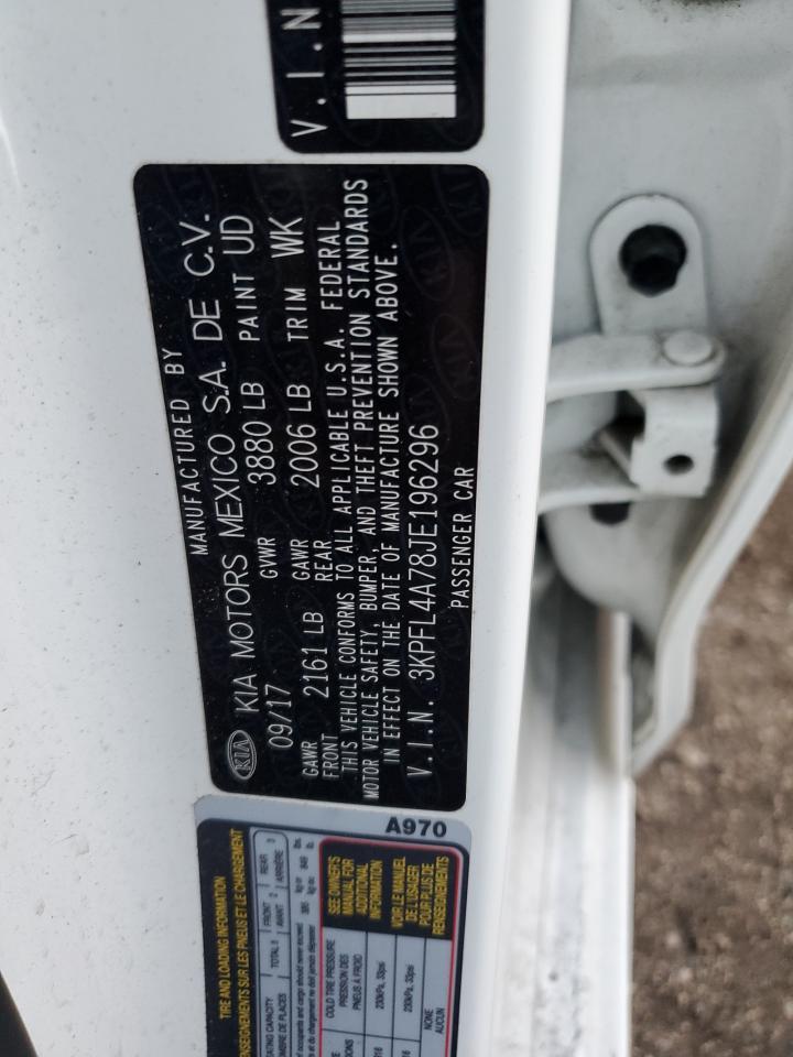 2018 Kia Forte Lx VIN: 3KPFL4A78JE196296 Lot: 92284675