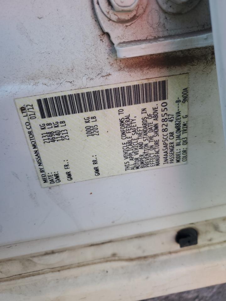 2012 Nissan Maxima S VIN: 1N4AA5AP5CC828550 Lot: 91589375