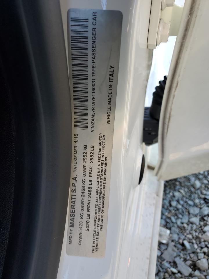 2015 Maserati Ghibli S VIN: ZAM57RTA7F1160031 Lot: 93531355