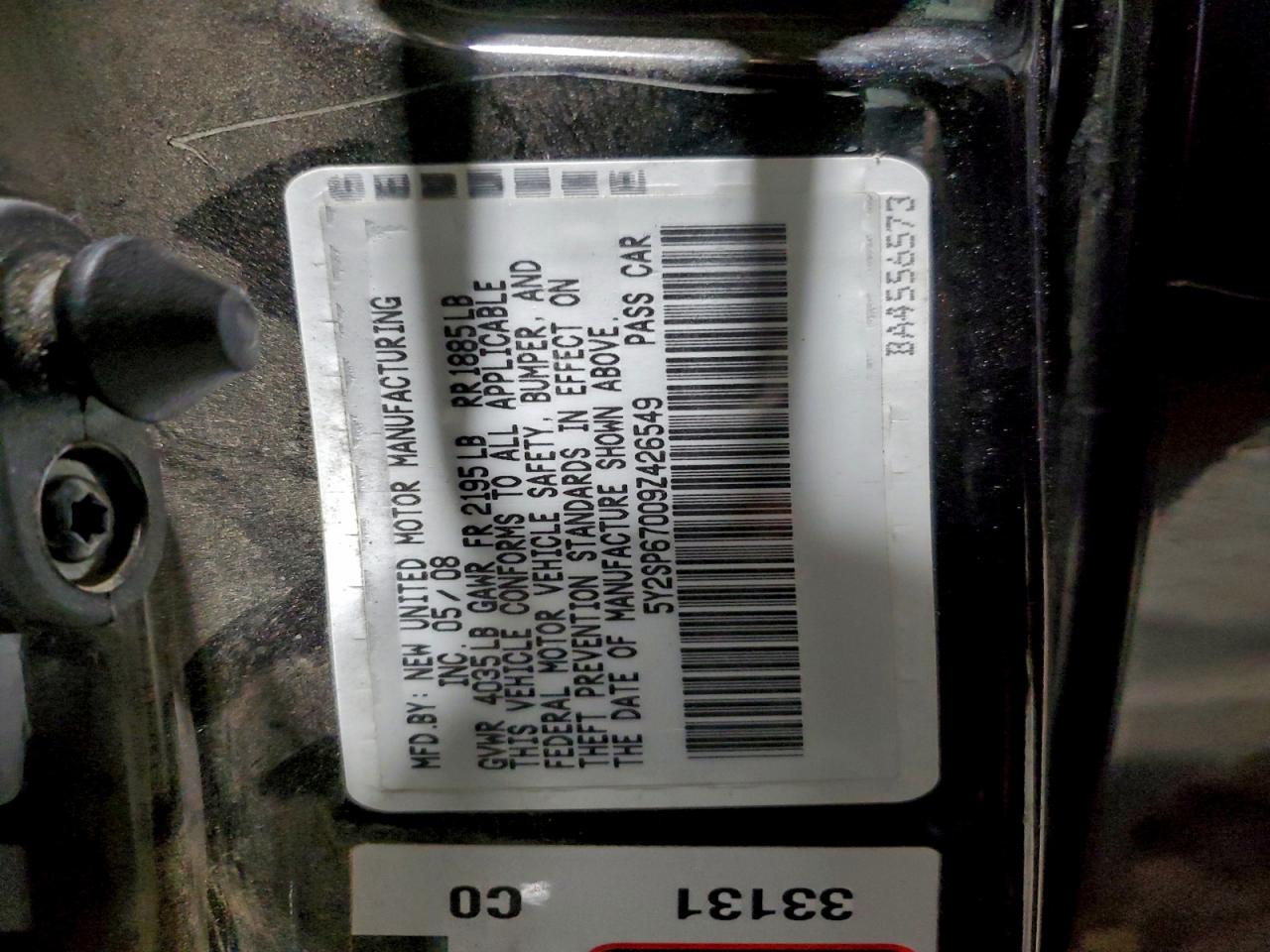 2009 Pontiac Vibe VIN: 5Y2SP67009Z426549 Lot: 94600545