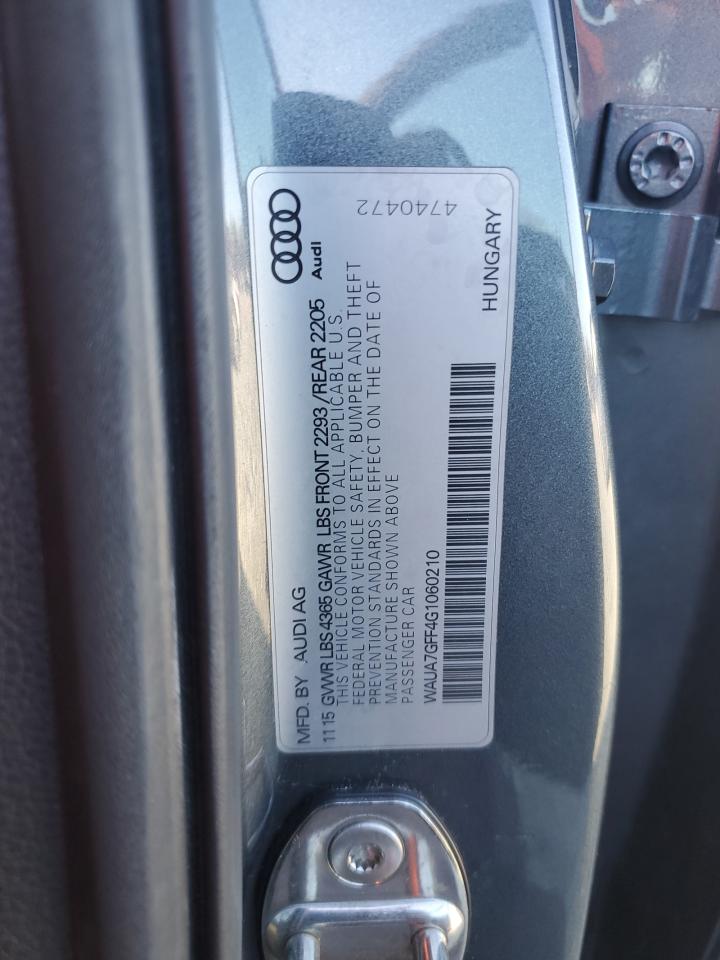 2016 Audi A3 Premium VIN: WAUA7GFF4G1060210 Lot: 92057115