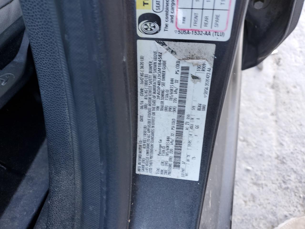 2016 Ford Fiesta Se VIN: 3FADP4BJ3GM184552 Lot: 91647795