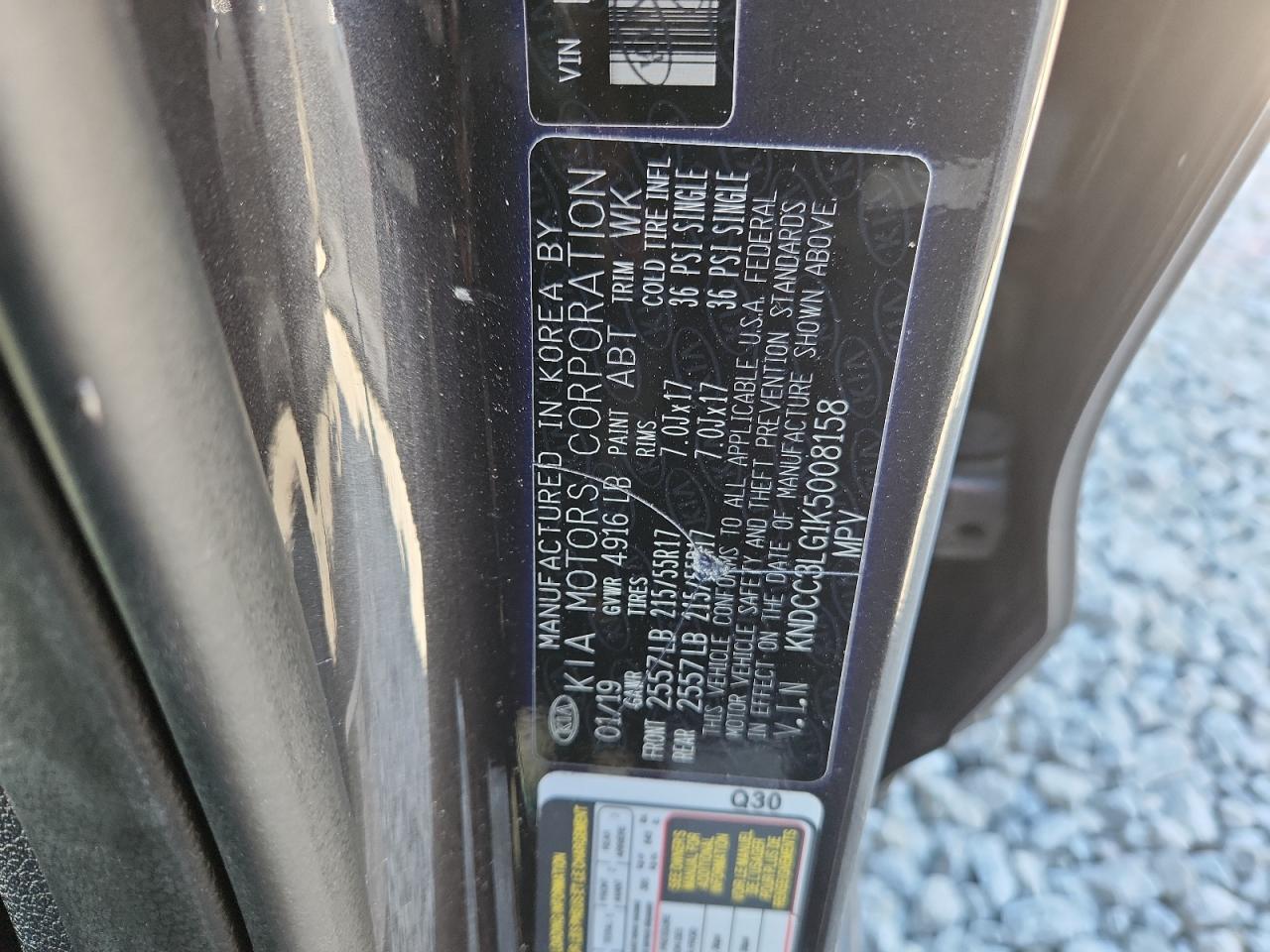 2019 Kia Niro Ex VIN: KNDCC3LG1K5008158 Lot: 91838865