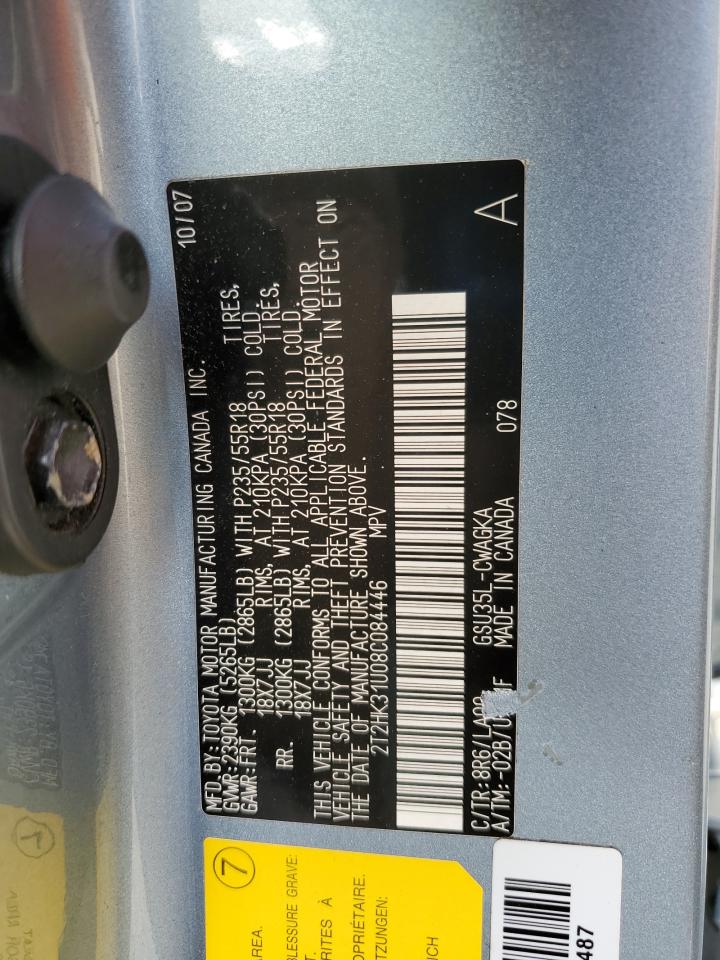 2008 Lexus Rx 350 VIN: 2T2HK31U08C084446 Lot: 93459385