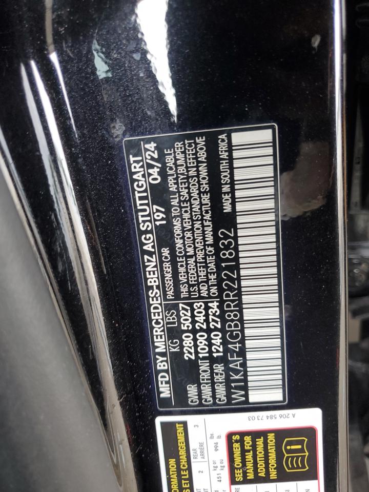 2024 Mercedes-Benz C 300 VIN: W1KAF4GB8RR221832 Lot: 91258385