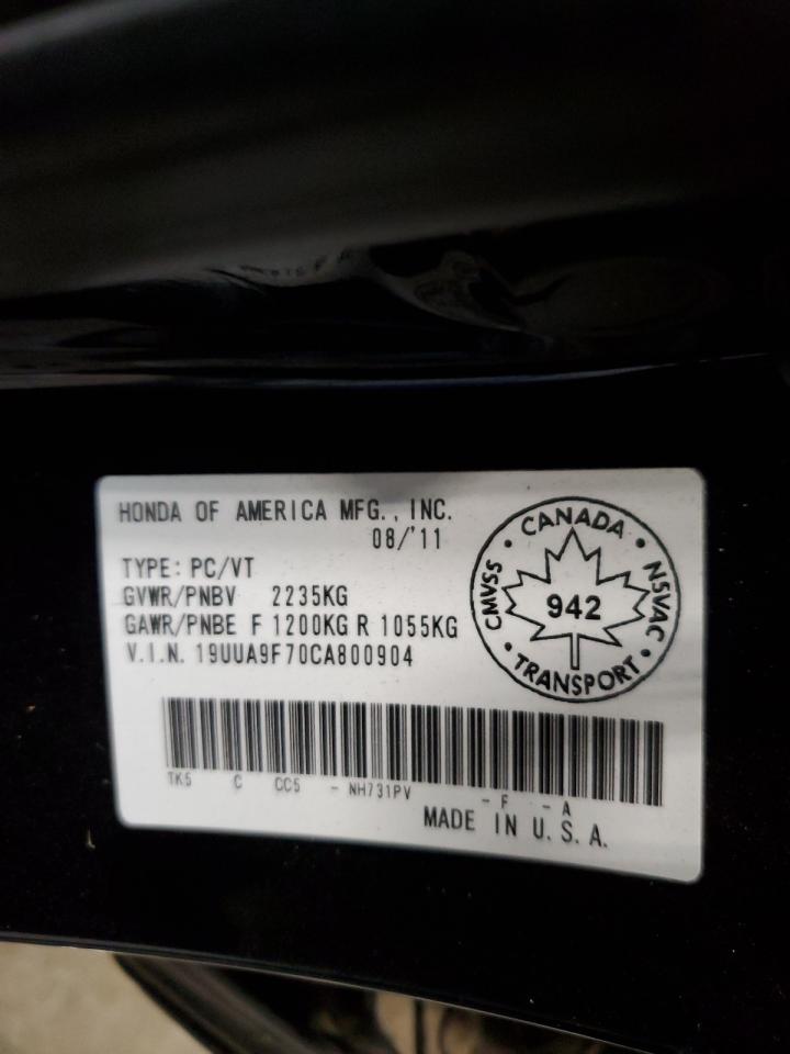 2012 Acura Tl VIN: 19UUA9F70CA800904 Lot: 92219425