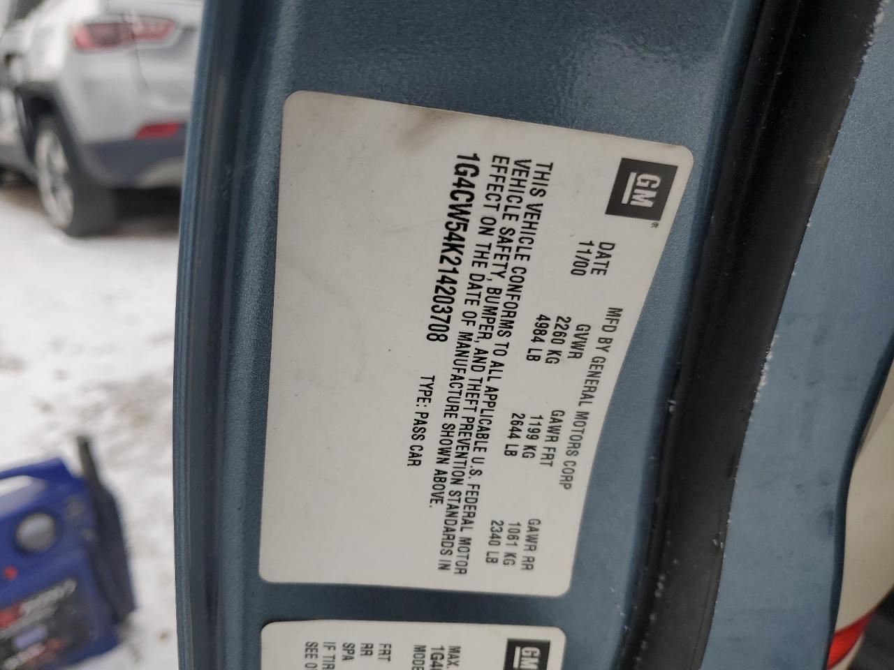 2001 Buick Park Avenue VIN: 1G4CW54K214203708 Lot: 91922895