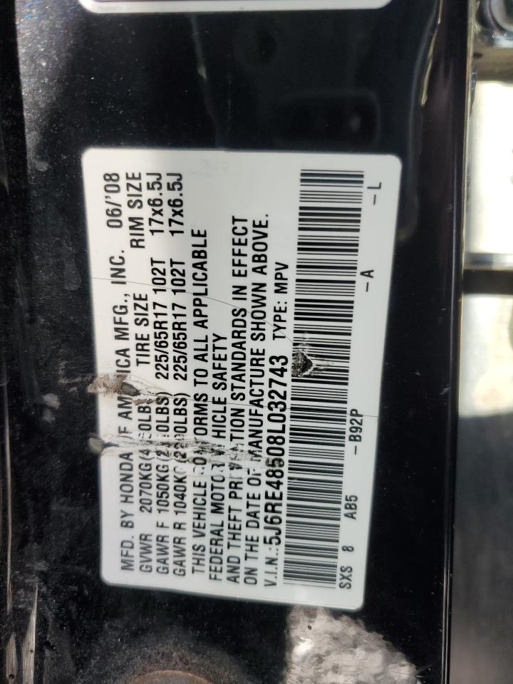 2008 Honda Cr-V Ex VIN: 5J6RE48508L032743 Lot: 91899925