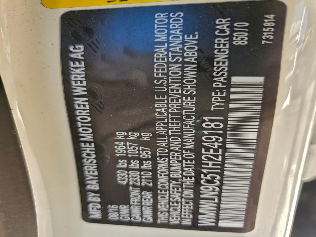 2017 Mini Cooper S Clubman VIN: WMWLN9C51H2E49181 Lot: 94052915