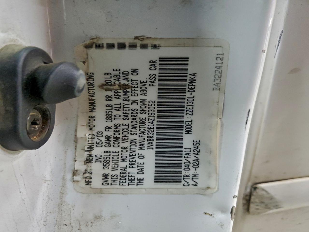 2004 Toyota Corolla Ce VIN: 1NXBR32E14Z193052 Lot: 93967575