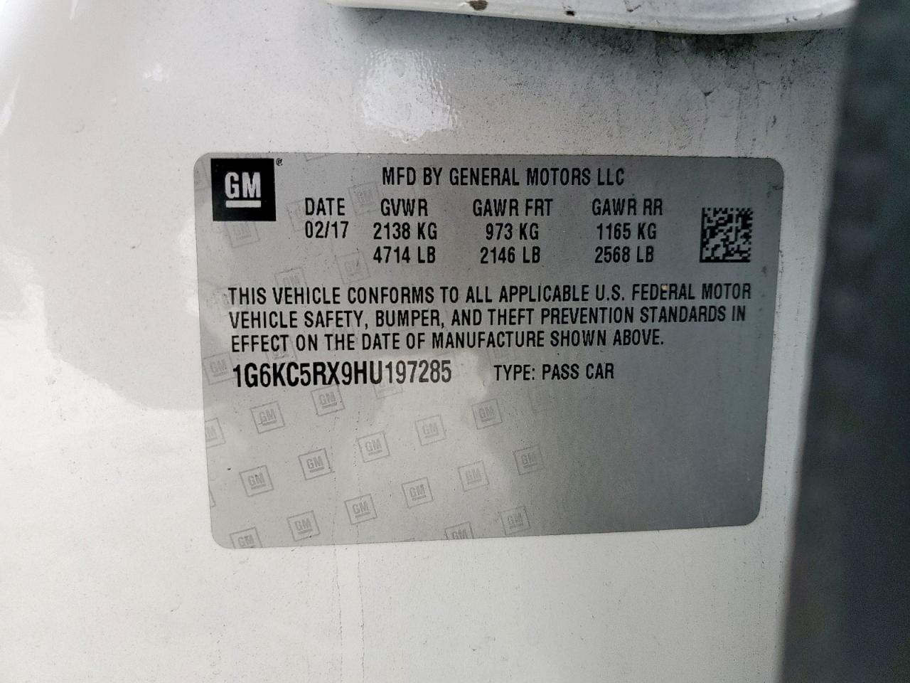 2017 Cadillac Ct6 Luxury VIN: 1G6KC5RX9HU197285 Lot: 92811065