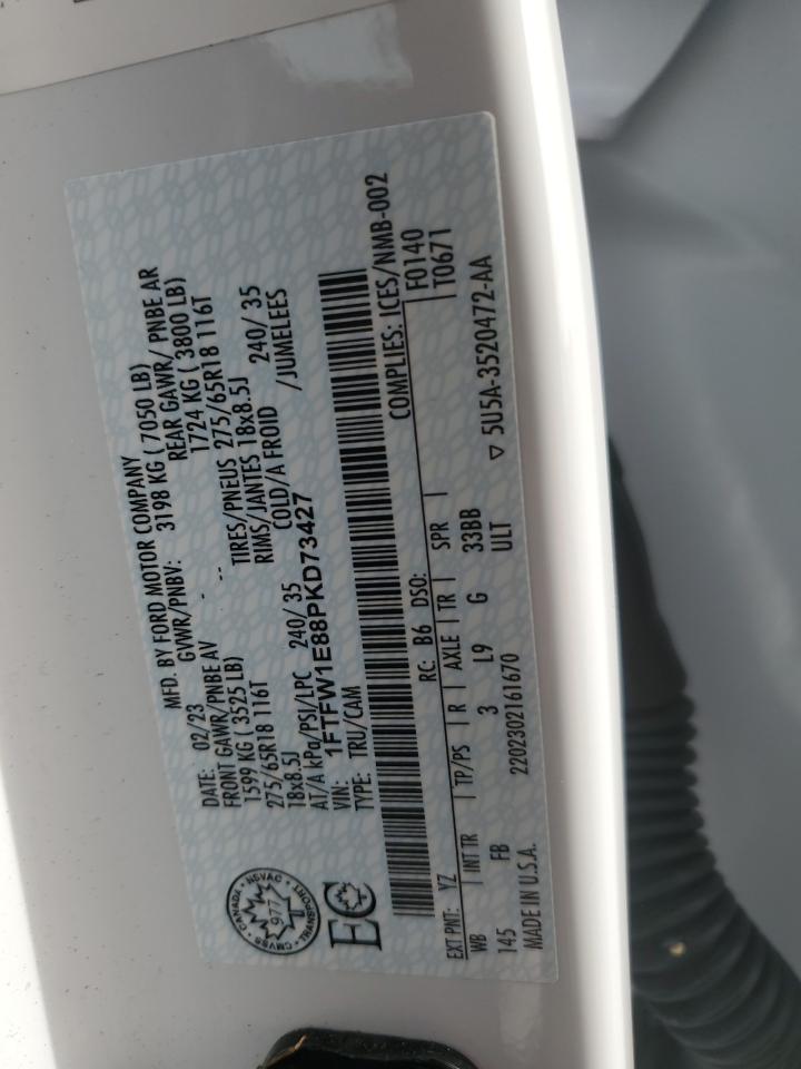 2023 Ford F150 Supercrew VIN: 1FTFW1E88PKD73427 Lot: 92635815