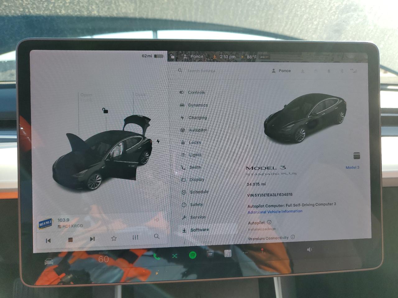 2020 Tesla Model 3 VIN: 5YJ3E1EA3LF634818 Lot: 87446415