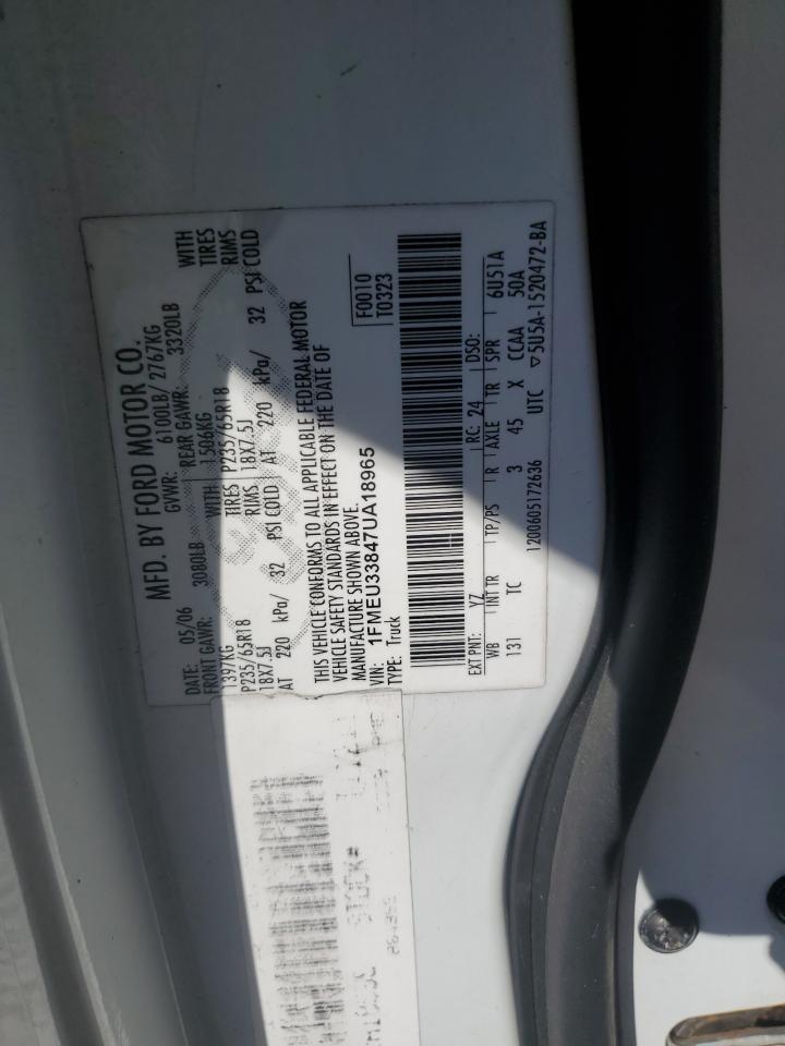 2007 Ford Explorer Sport Trac Limited VIN: 1FMEU33847UA18965 Lot: 91082125