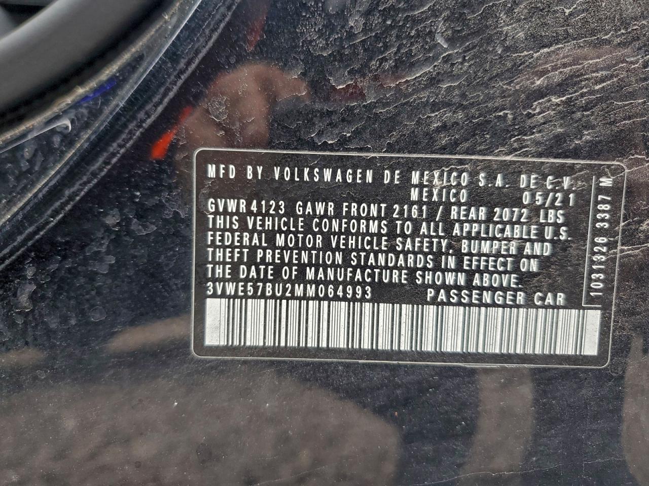 2021 Volkswagen Jetta Sel VIN: 3VWE57BU2MM064993 Lot: 94467875