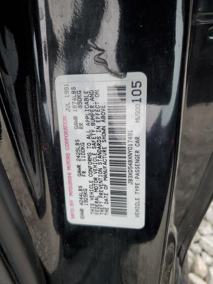 1992 Dodge Stealth Es VIN: JB3XD54BXNY017491 Lot: 93726675