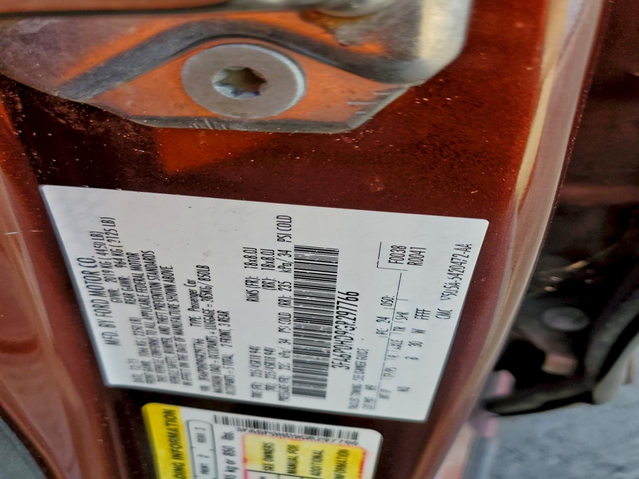 2016 Ford Fusion Se VIN: 3FA6P0HD9GR297766 Lot: 93711825