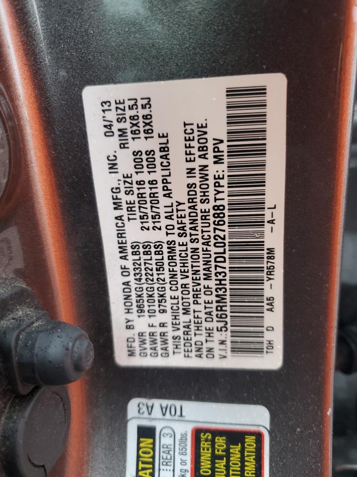 2013 Honda Cr-V Lx VIN: 5J6RM3H37DL027688 Lot: 93896285