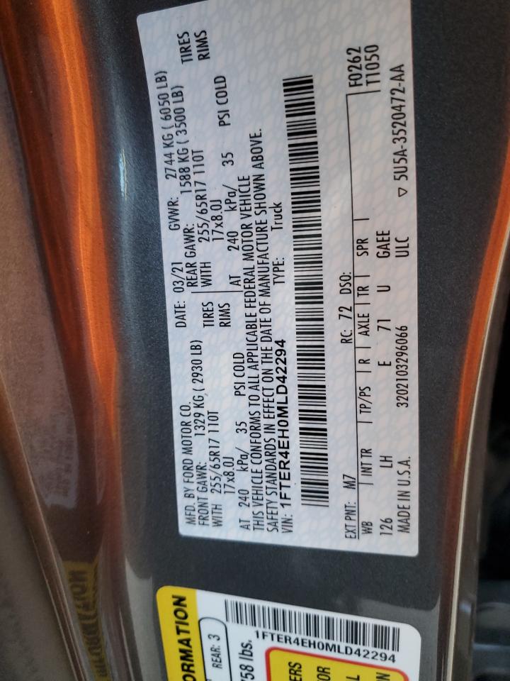 2021 Ford Ranger Xl VIN: 1FTER4EH0MLD42294 Lot: 92307585