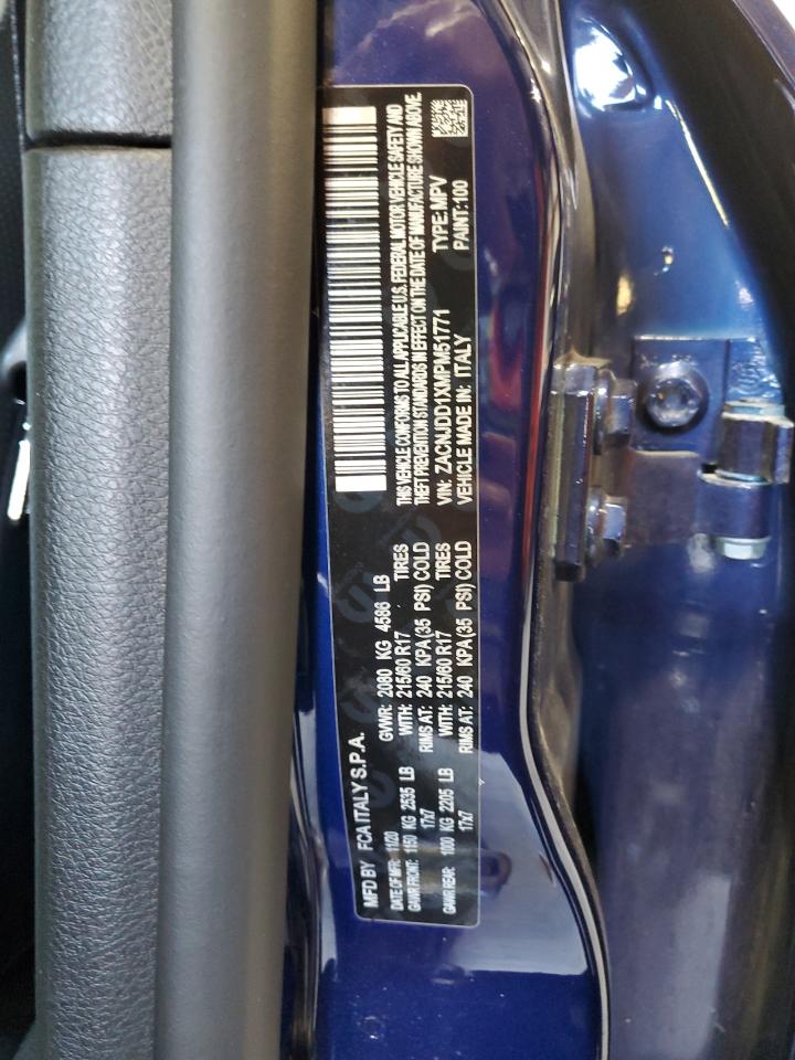 2021 Jeep Renegade Limited VIN: ZACNJDD1XMPM51771 Lot: 91224785